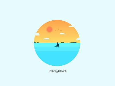 Zabagyi Beach illustration vector