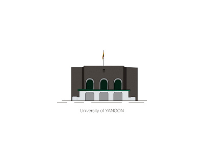 University Of Yangon animation design illustration vector