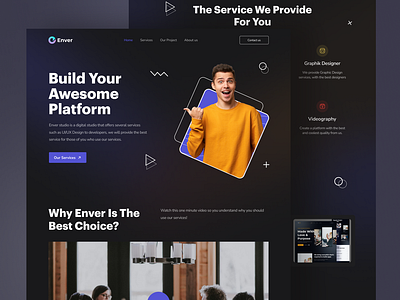 Enver - Creative Digital Agency agency clean creativestudio design digital exploration homepage landing page marketing smarthome ui web webdesign website