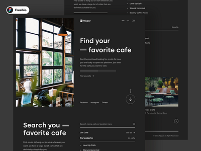 Njugur - Finding Cafe Website cafe design exploration findingcafe findingwebsite header landing page product swissstyle template templatewebsite ui uidesign uiux website