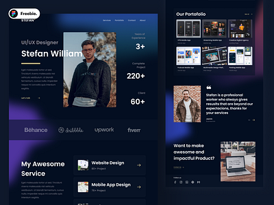 STEFAN - Personal Portofolio Website clean client design exploration header inspiration landing page personal personalwebsite portofolio product ui uidesign uiux