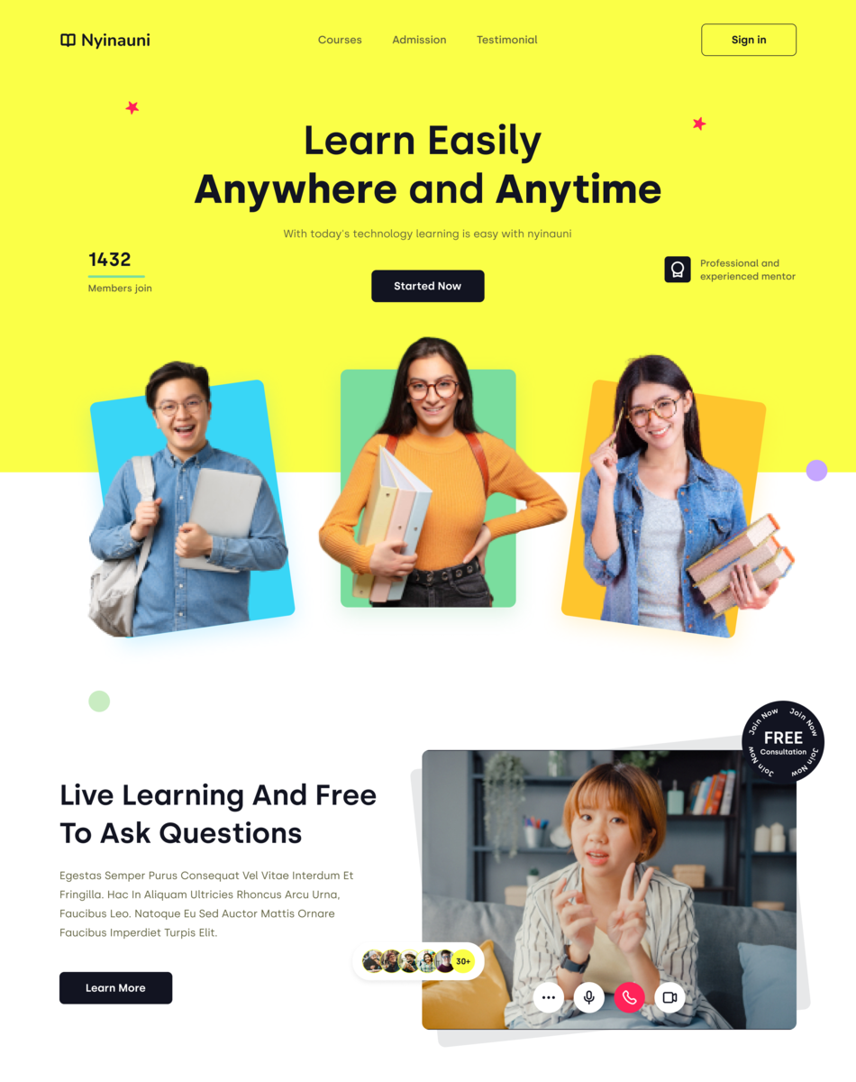 Nyinauni ELearning Hero Section by Fauzan Ardhiansyah for Enver