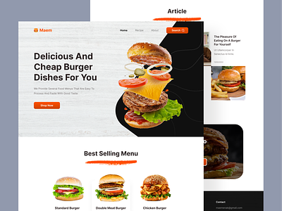 Maem - Burger Food Landing Page