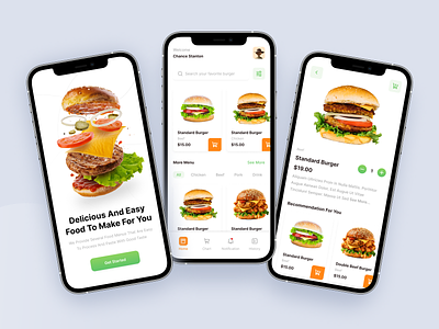 Burger Shopping App app application burger clean design exploration food foodapp mobile mobileapp ui uidesign uiux