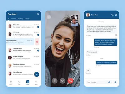 Message Mobile App callapp chatapp clean design exploration message messageapp mobileapp product ui uidesign uiux videocall