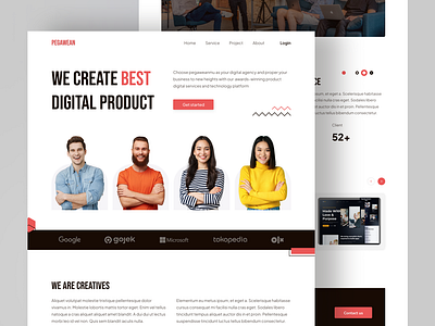 PEGAWEAN - Agency Landing Page agency agencylandingpage agencywebsite clean creativeagency creativedesign design digitalagency digitalagencywebsite exploration inspiration landing page ui uidesign uiux