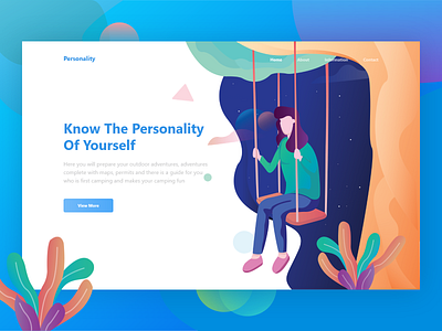 Personality Header Illustration design exploration gradient header hero illustration landing page ui vector web web design website