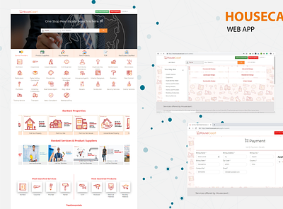 HOUSECAART WEB APP construction company hardware housing portal design real estate repairs website design