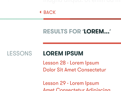 Lessons Search UI search type typography ui design