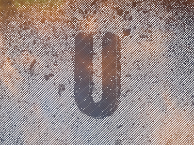 U glitch grunge lettering pixel text texture type typography