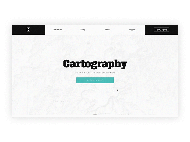 Cartography App app product design type typography ui ui design web design