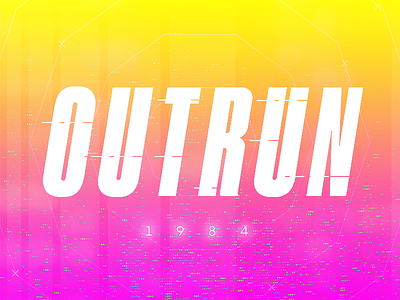 Outrun illustration outrun type typography