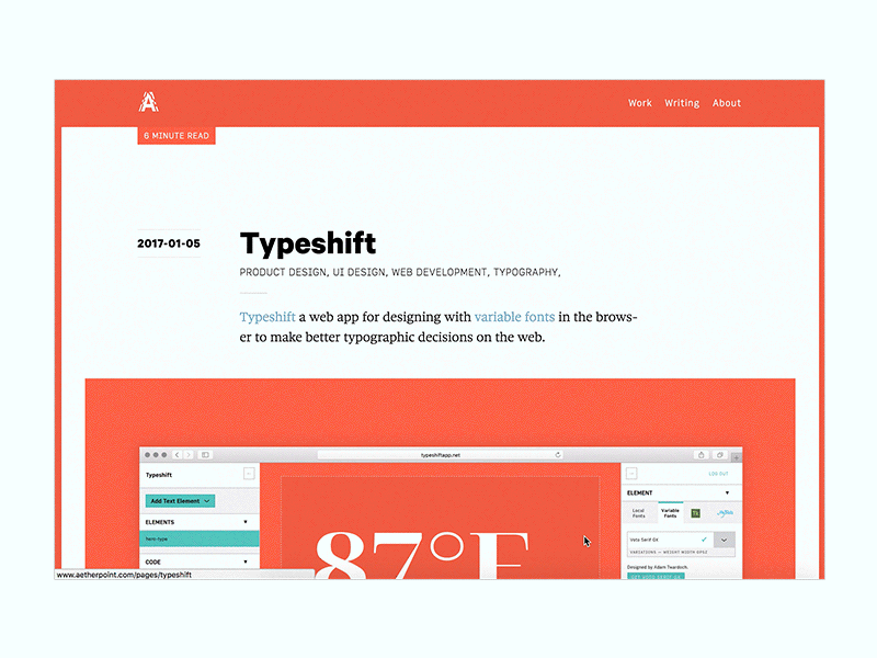 Aetherpoint Casestudy editorial design type typography ui user interface design visual design web design