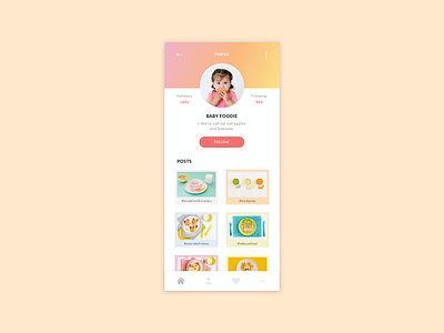 Daily UI - Profile app application application ui baby dailyui design foodie foodies ui