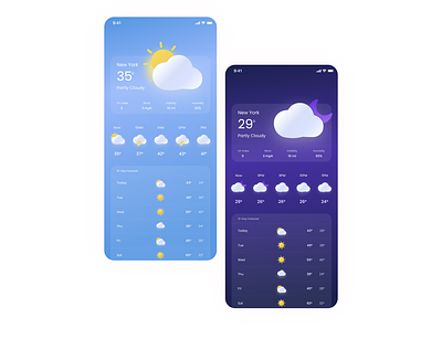 Weather App - Daily UI app application application ui dailyui design illustration ui vector weather weatherapp