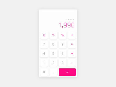 Daily UI - Calculator app application application ui calculate calculator calculator app calculator ui dailyui design pink ui