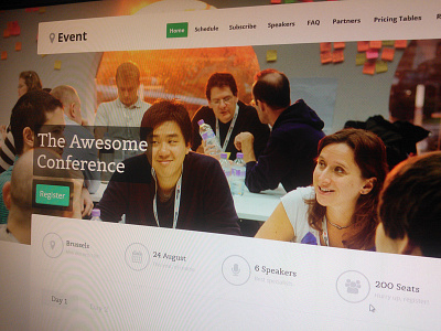 Event Landing circles conference design event interface landing page ui