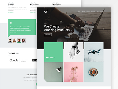 Agency Landing Page agency gallery landing page layout portfolio testimonials ui ux