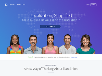Landing Page hero homepage landing localization saas translation translation exchange ui web design website