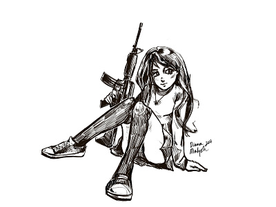 Girl with riffle