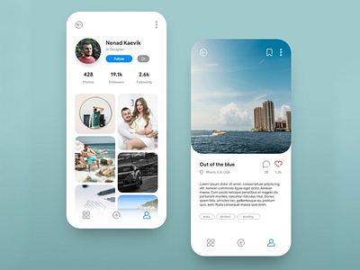 Instagram UI Concept concept curves design instagram minimal modern sleek ui user interface