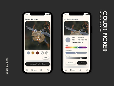 Color Picker App Design app app design black and white color colorpicker contrast daily ui dailyuichallenge mobile app ui