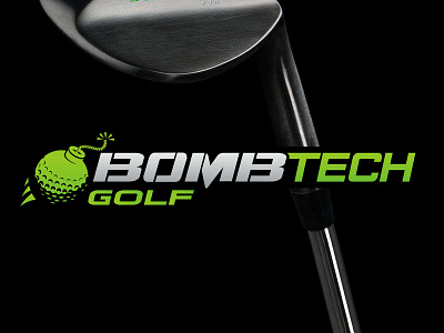BombTech Golf Logo bomb branding concept dark golf logo green logo