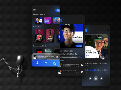 Podcast Application Mockup android app app design application branding creative design creative designs dailyui design graphic design graphic designer graphic designing illustration ios music podcast ui ux web design web development