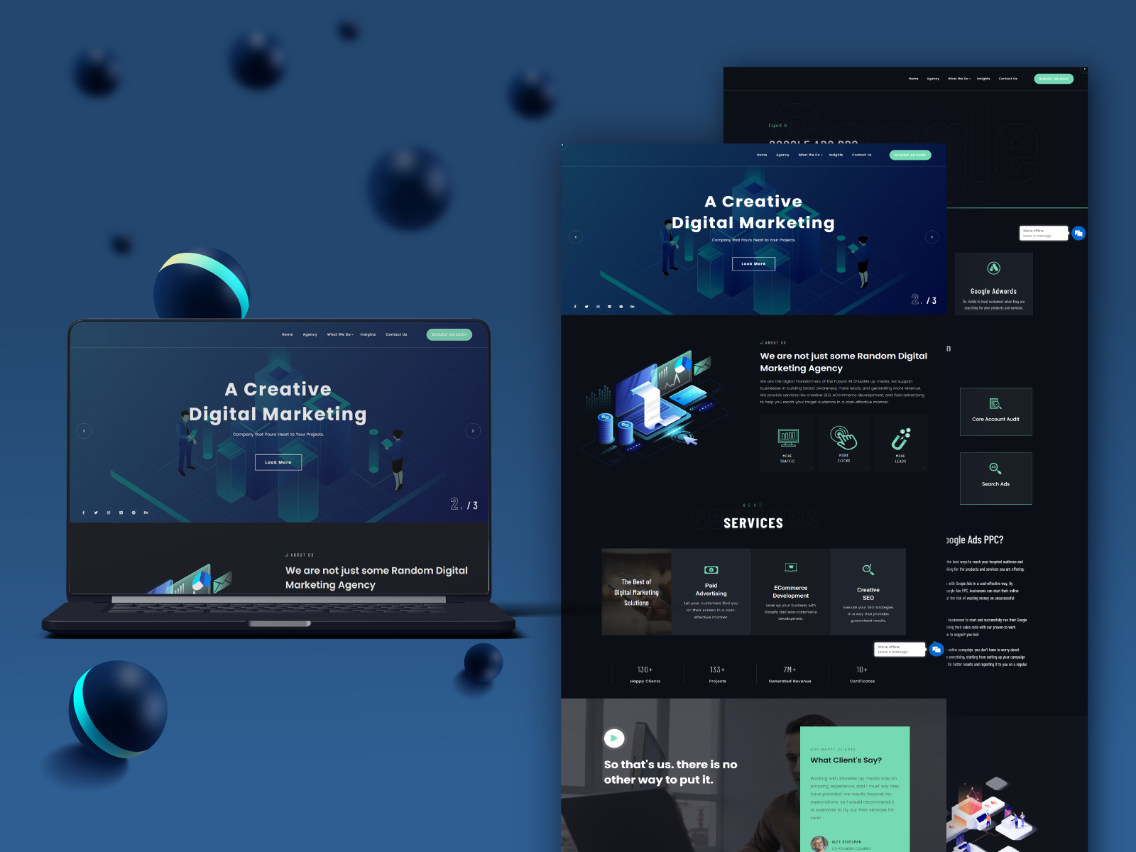 Digital Marketing Website Mockup by NFlow Tech on Dribbble