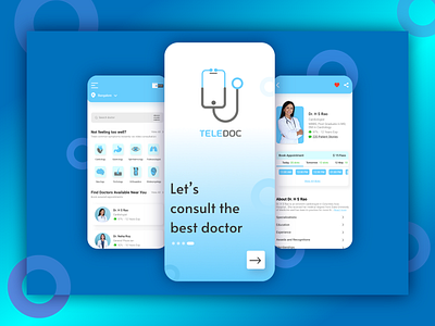 TeleDoc - A Online Support For Your Health app app design application design appointment booking app biology branding creative designs dailyui design doctor app graphic design graphic designer hospital app illustration medical medical app medical care nursing home ui ux