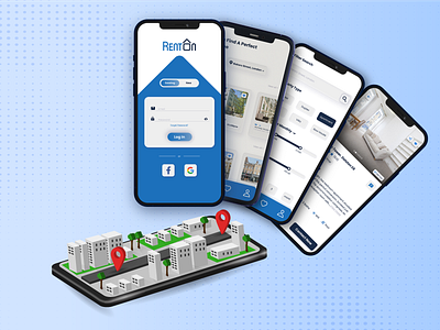 RentOn - House Rental Mobile Application Mockup