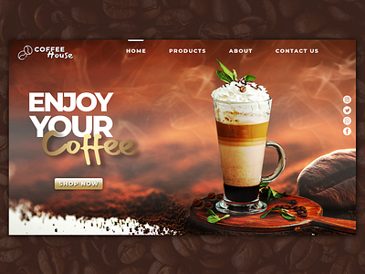 Coffee House Banner branding business cafe coffee coffee shop design food graphic design graphic designer illustration logo typography ui ux vector