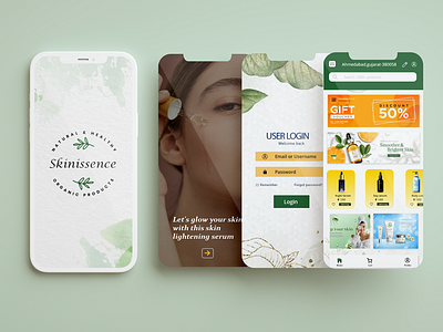 SkinIsSence - Skin Care Application UI Mockup 3d animation branding design graphic design graphic designer illustration logo motion graphics typography ui ux vector