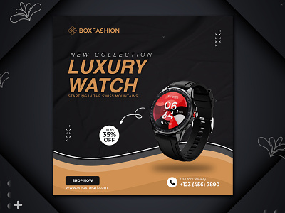 Luxury Watch Banner branding design graphic design graphic designer illustration logo typography ui ux vector