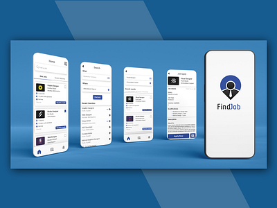 FindJob - Job Finding Application UI Mockup