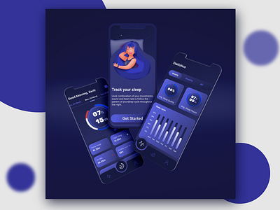 Track your sleep - Application UI Mockup branding design graphic design graphic designer illustration logo typography ui ux vector