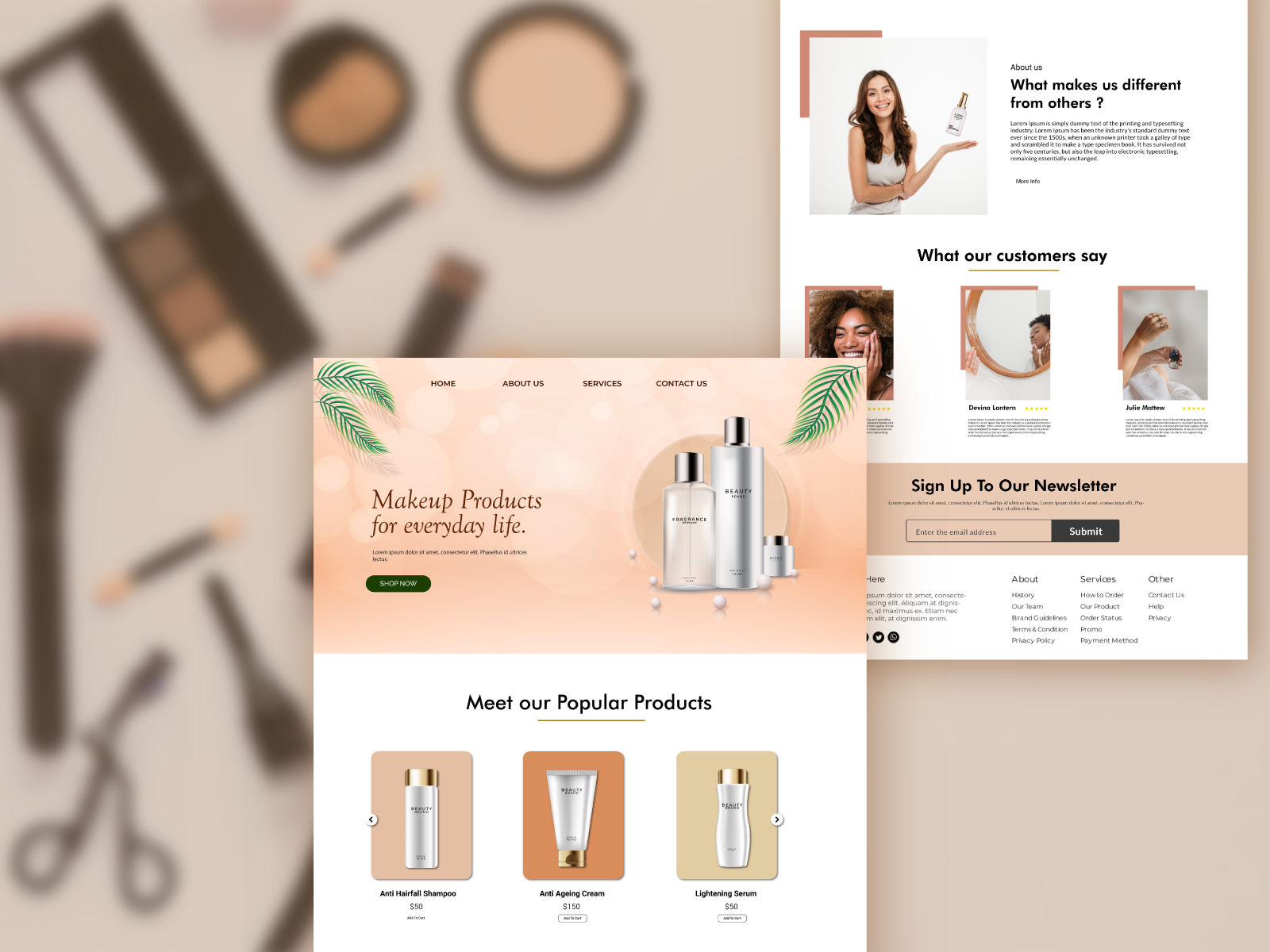 Cosmetics Website UI by NFlow Tech on Dribbble