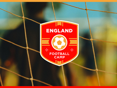 England Football Camp badge brand identity branding design flat football illustration logo logomark minimal soccer typography vector