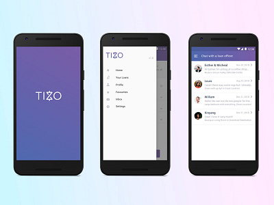 TIZO app branding fintech logo logomark mobile ui ux