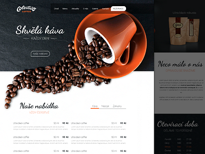 Cafe Webdesign cafe coffee dark gray orange shop webdesign