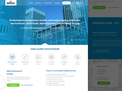 Property management company - Homepage blue green management property services ui ux webdesign white