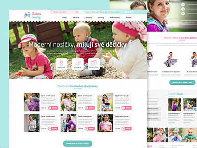 Baby sling webdesign baby child children ecommerce green kids pink shop store ui ux webdesign