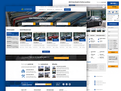 Webdesign for used car dealer blue car modern rent ride service ui ux vehicle webdesign website yellow