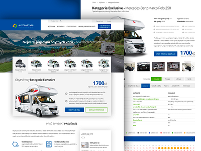 Camper Van Rent blue camper car design rent share ui ux van vehicle webdesign white