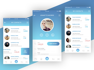 Wallet App Concept app banking finance list mobile money payment profile ui user ux wallet