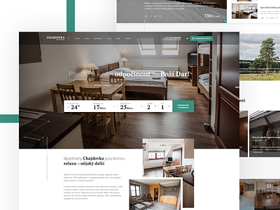 Chajdovka Apartment Site booking design homepage hotel layout reservation resort room site ui ux webdesign