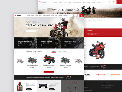 Motorcycle eshop homepage black eshop motorcycle quad quadbike red services store ui ux webdesign white