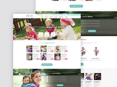 Baby sling webdesign baby child children ecommerce green kids pink shop store ui ux webdesign