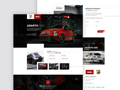 Abarth webdesign concept abarth automotive car clean interface onepage ui ux vehicle web webdesign
