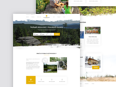 Hotel Resort Webdesign booking concept forest hotel landing mountain page simple ui ux web webdesign